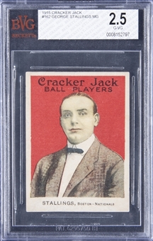 1915 Cracker Jack #162 George Stalling - BVG G-VG 2.5